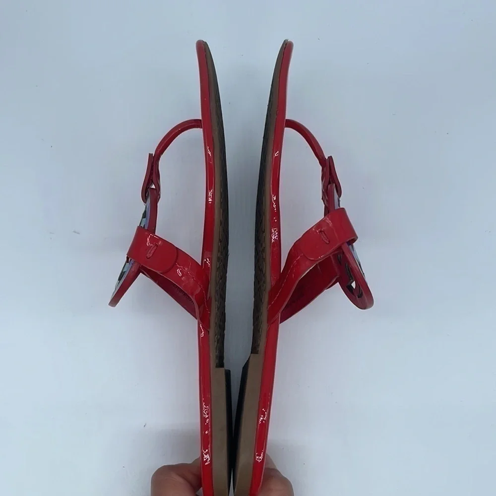 Tory Burch Red Patent leather Rainbow Miller sandals 7